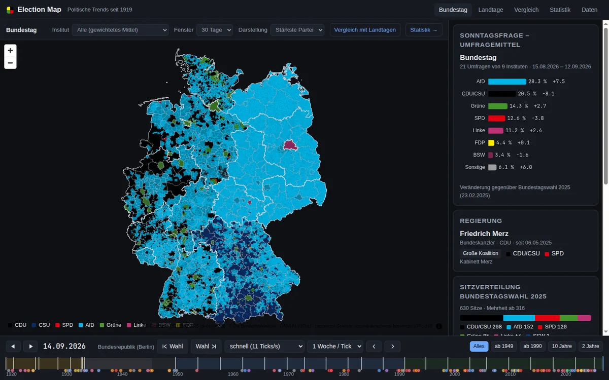 Screenshot von Election Map